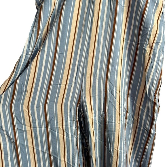 Lulus Vacation Bae Light Blue Striped Short Sleeve Jumpsuit Size XL - Picture 16 of 17